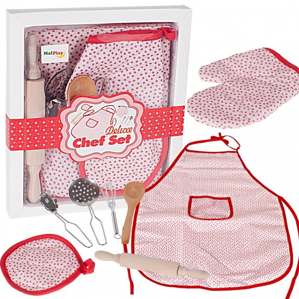 ZESTAW KUCHENNY fartuch rękawica Wałek Trzepaczka