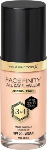 MAX FACTOR Kremowy podkład do makijażu Max Factor Facefinity 3 w 1 Spf 20 N 55-beige 30 ml
