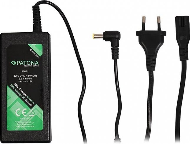 PATONA 2567 ładowarka do urządzeń przenośnych Laptop Czarny Prąd przemienny Wewnętrzna
