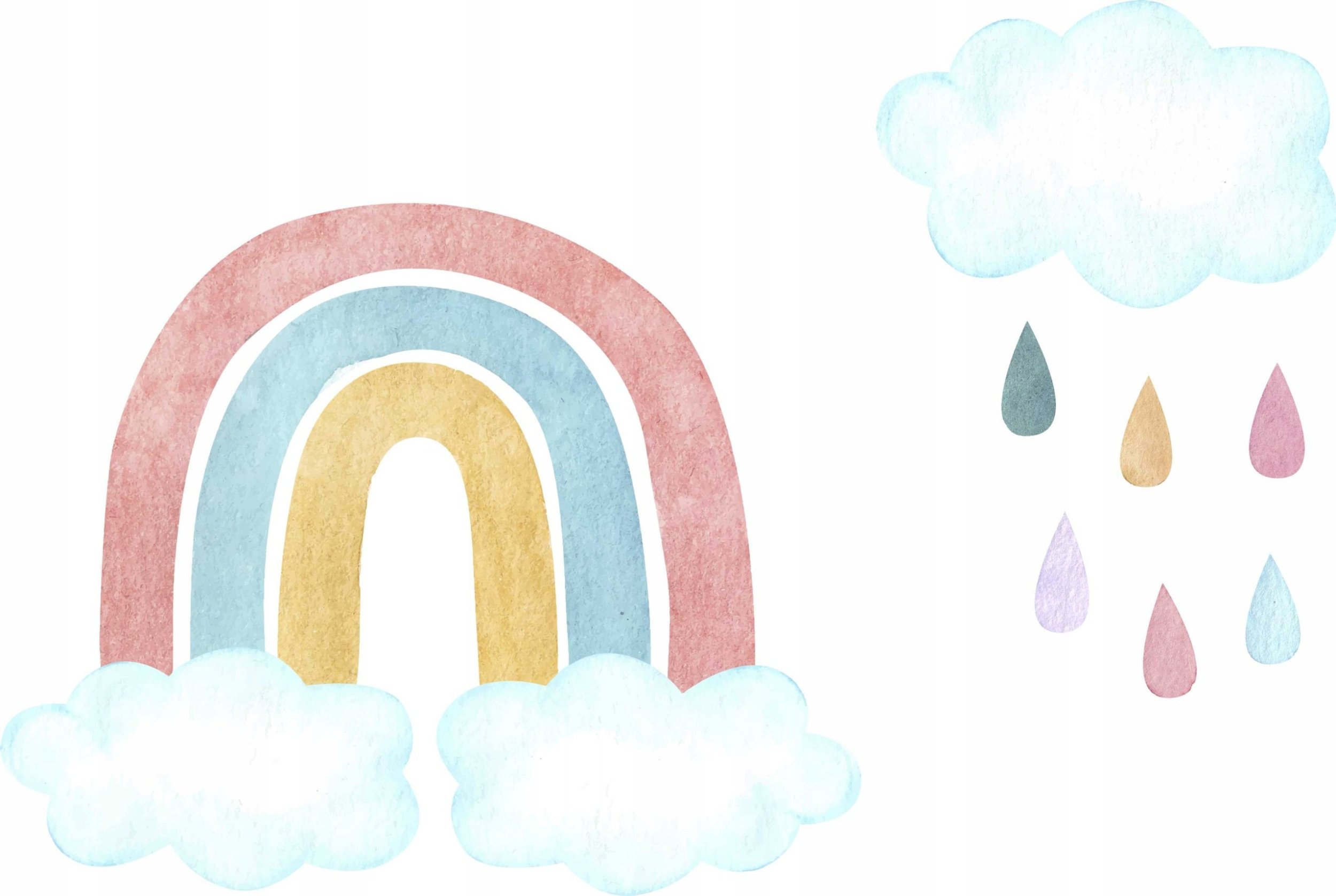 naSciane Naklejka dla dzieci TĘCZA chmurka pastelowe 01