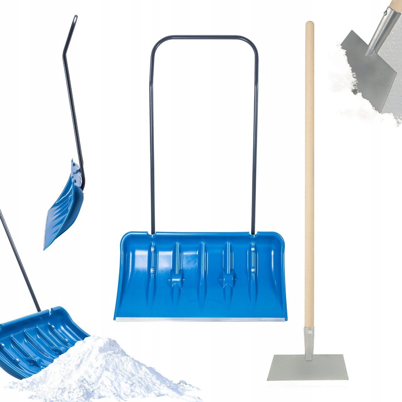 Kadax KADAX Łopata Zgarniacz Do Śniegu Pług Na Kółkach + Skuwacz Zbijak Lodu 25cm