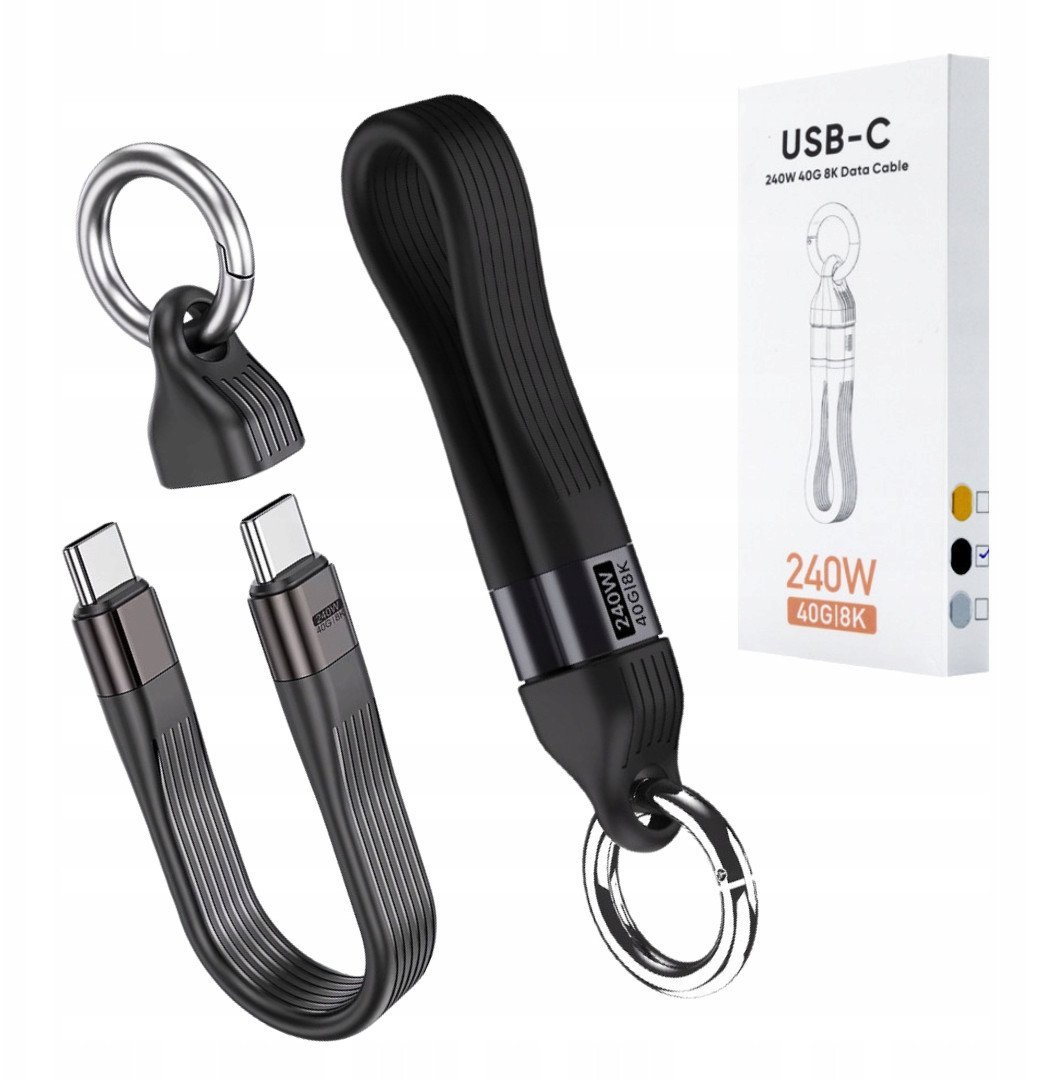 Kabel USB EcoBox USB-C - USB-C 0.13 m Czarny (36081)