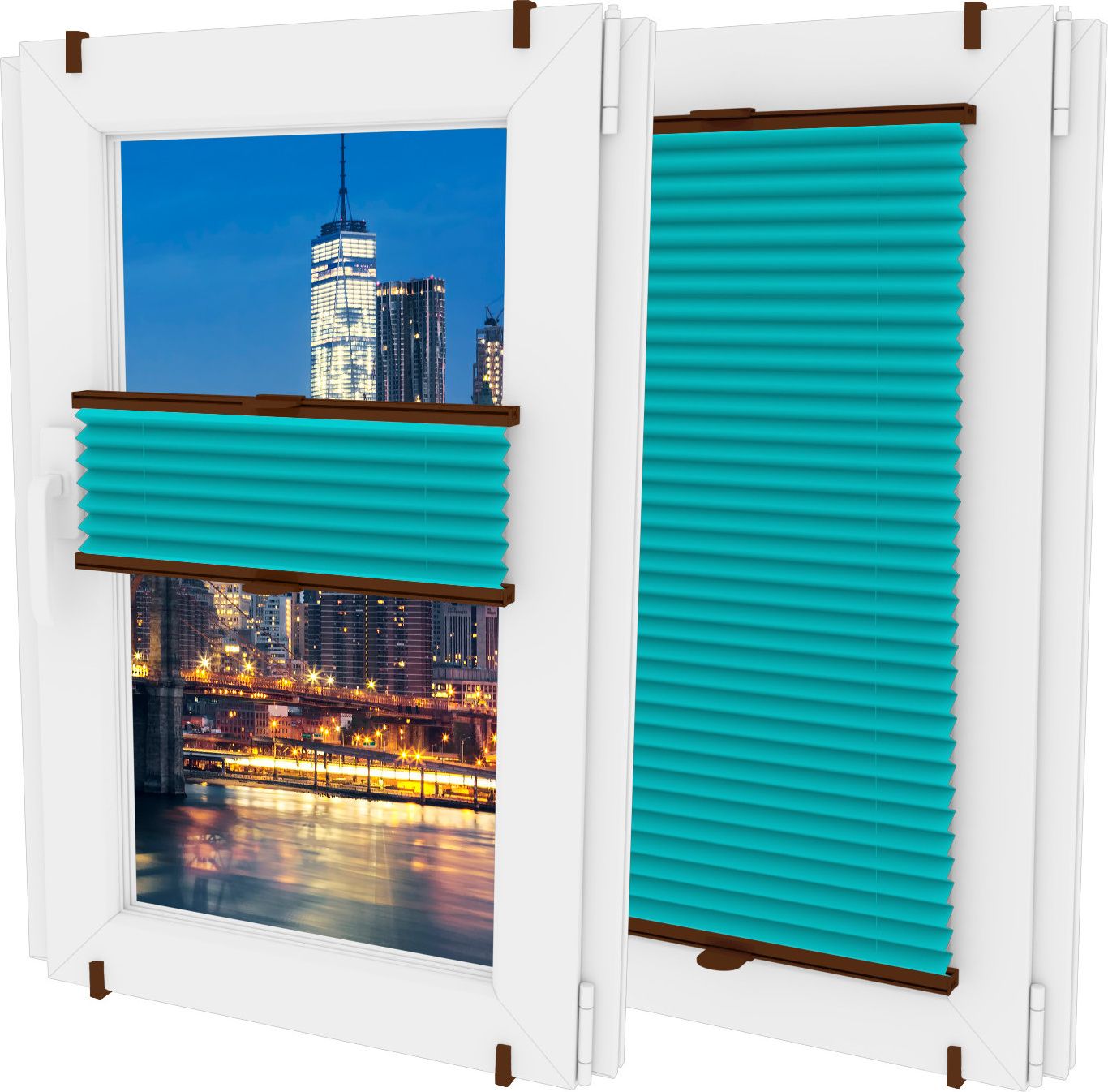 Oslonaokna 'Roleta plisowana plisa wysokość do 220cm kolor Błękitny'