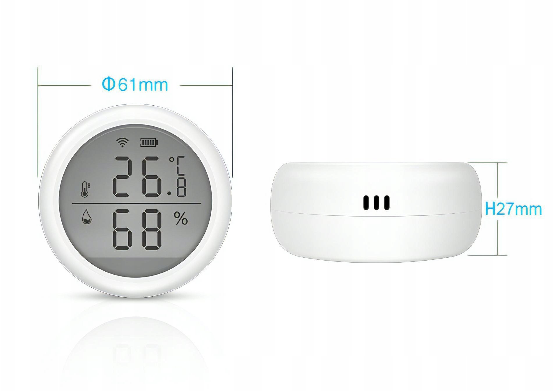 Czujnik Temperatury i Wilgotności ZigBee TUYA LCD Smart Life Dom Higrometr