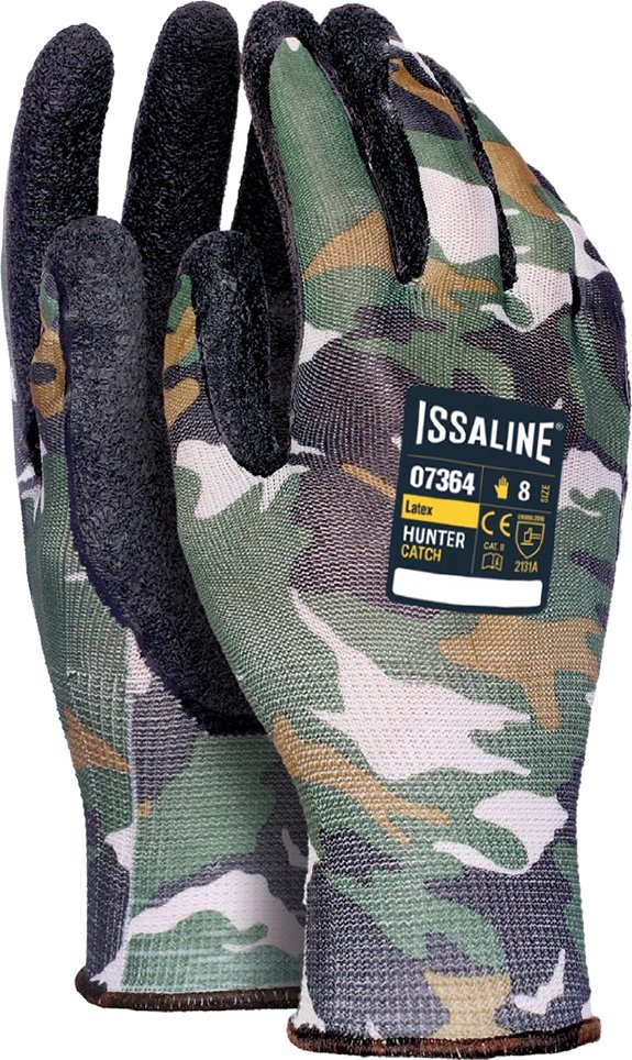 INDUSTRIAL STARTER IS-17364 - Rękawice poliestrowe powlekane lateksem HUNTER CATCH 11
