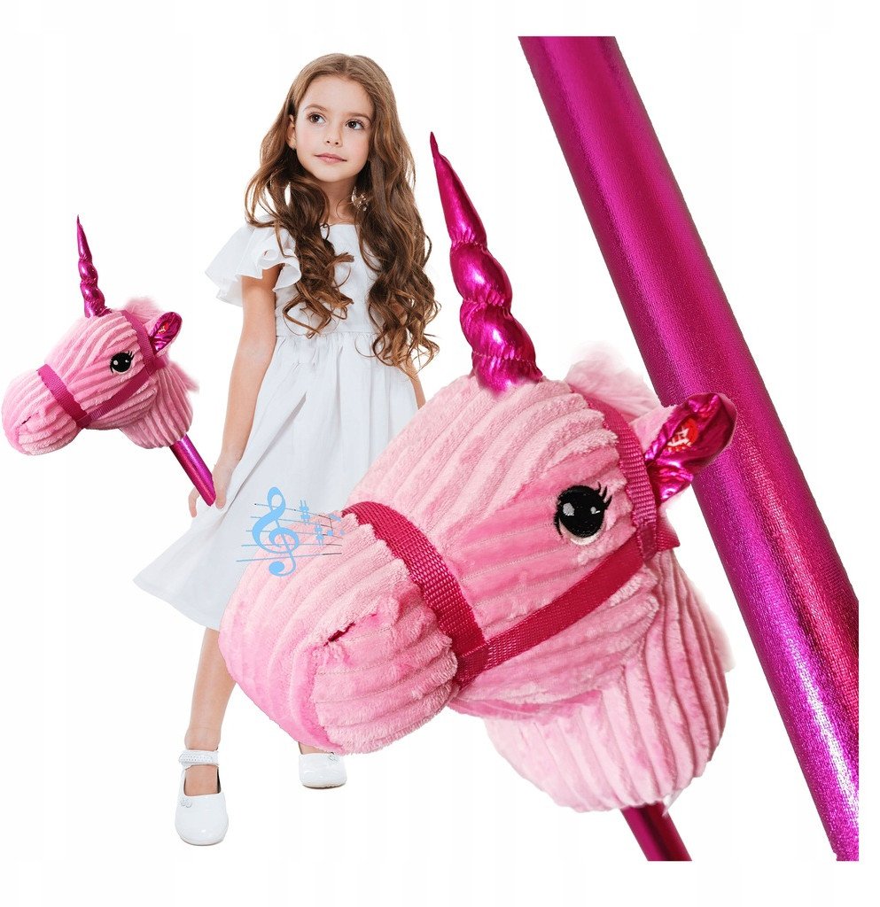 Hobby Horse miękka głowa konia koń na kiju rży 82 cm dźwięki galopu plusz