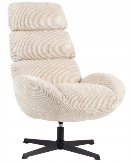 Fotel wypoczynkowy Axel jasny beżowy sztruks obrotowy elegancki loft