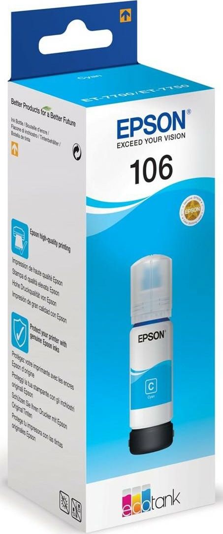 Tusz Epson Epson Tusz EcoTank ET-7700, 106 Cyan 70ml
