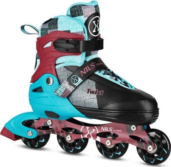 Rolki Nils Extreme NA13810 rekreacyjne regulowane turkusowe r. 31-34