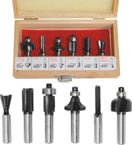 AWTools frezy do drewna, komplet 6 elementów trzpień 8mm (AW40512)