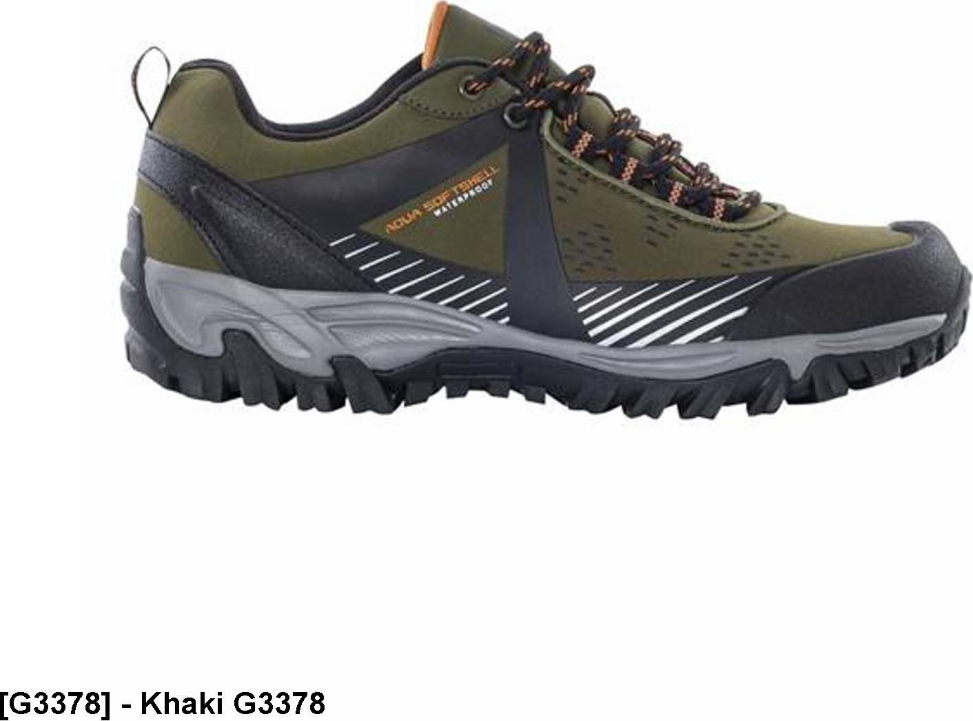 Ardon ARDONFORCE - bardzo lekkie półbuty, wzmocniony nosek i zapiętek, materiał softshell, membrana wodoodporna, nadruki odblaskowe - khaki G3378 47