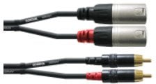 Cordial 2 x RCA to 2 x XLR audio cable, 1.5 m
