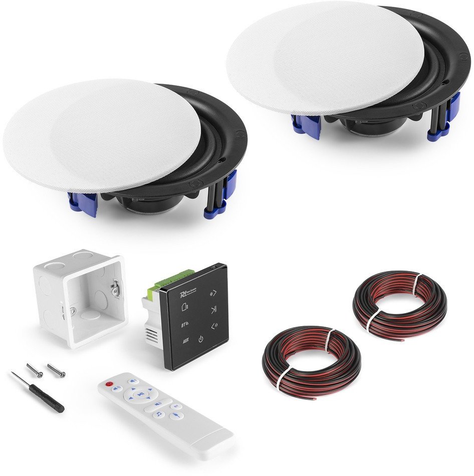 Zestaw: Wzmacniacz audio do montażu w ścianie z 2 głośnikami sufitowymi Powerline A50B one size