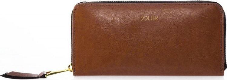 Solier Portfel damski skórzany SOLIER P02 brązowy