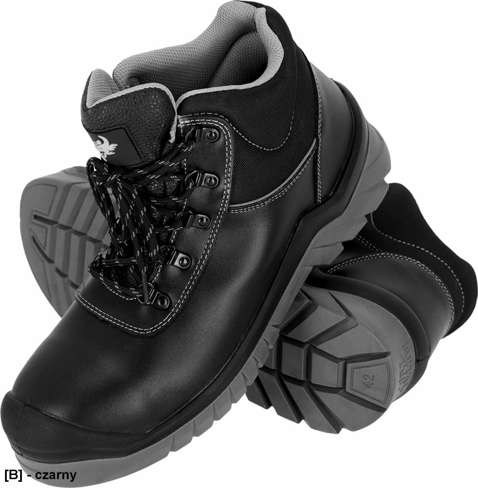 Męskie trzewiki buty bezpieczne gładka skóra bawola kompozytowy podnosek wkładka podeszwa antypoślizgowa olejoodporna antyelektrostatyczna BCBOLD-T S1