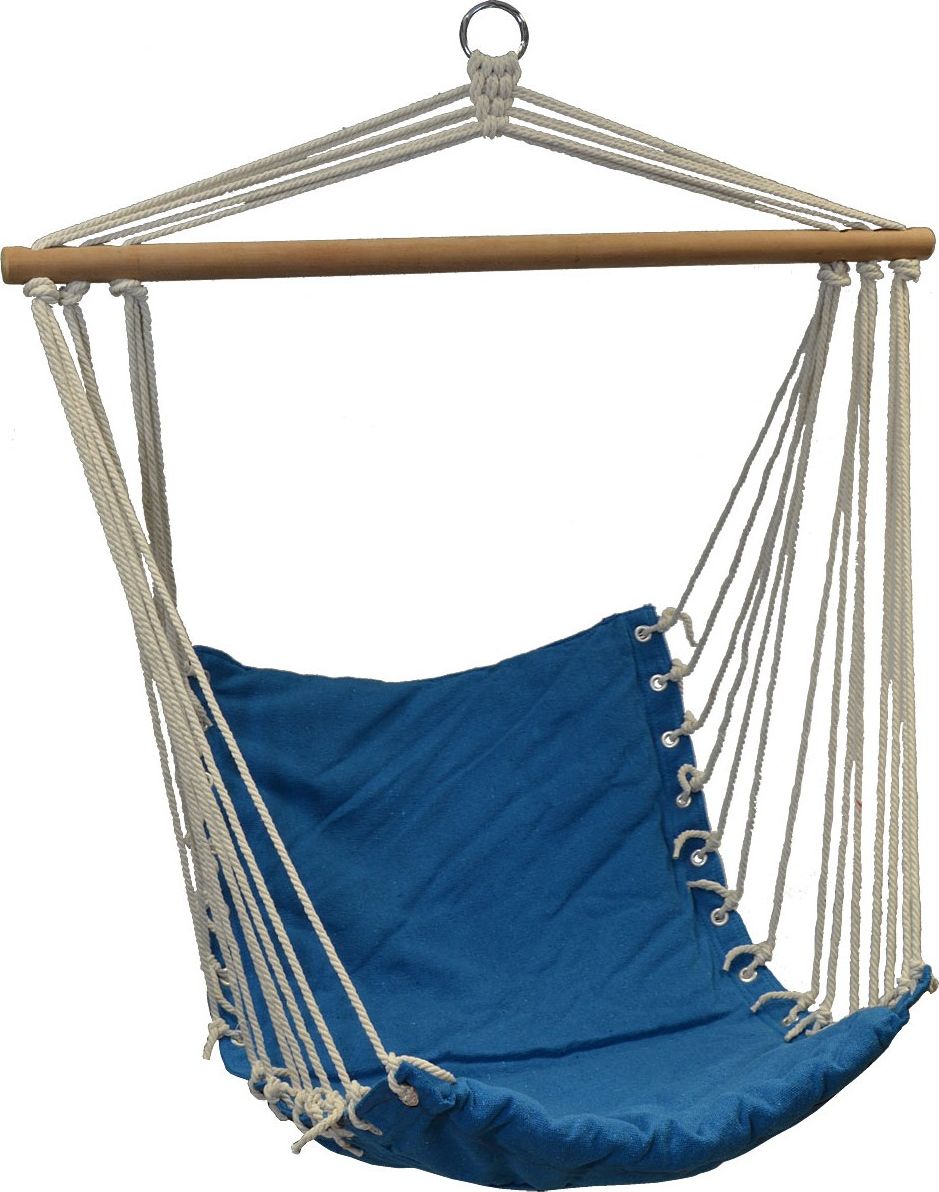 Royokamp Hamak fotel brazylijski Natura 100x50cm z wszytą poduszką niebieski