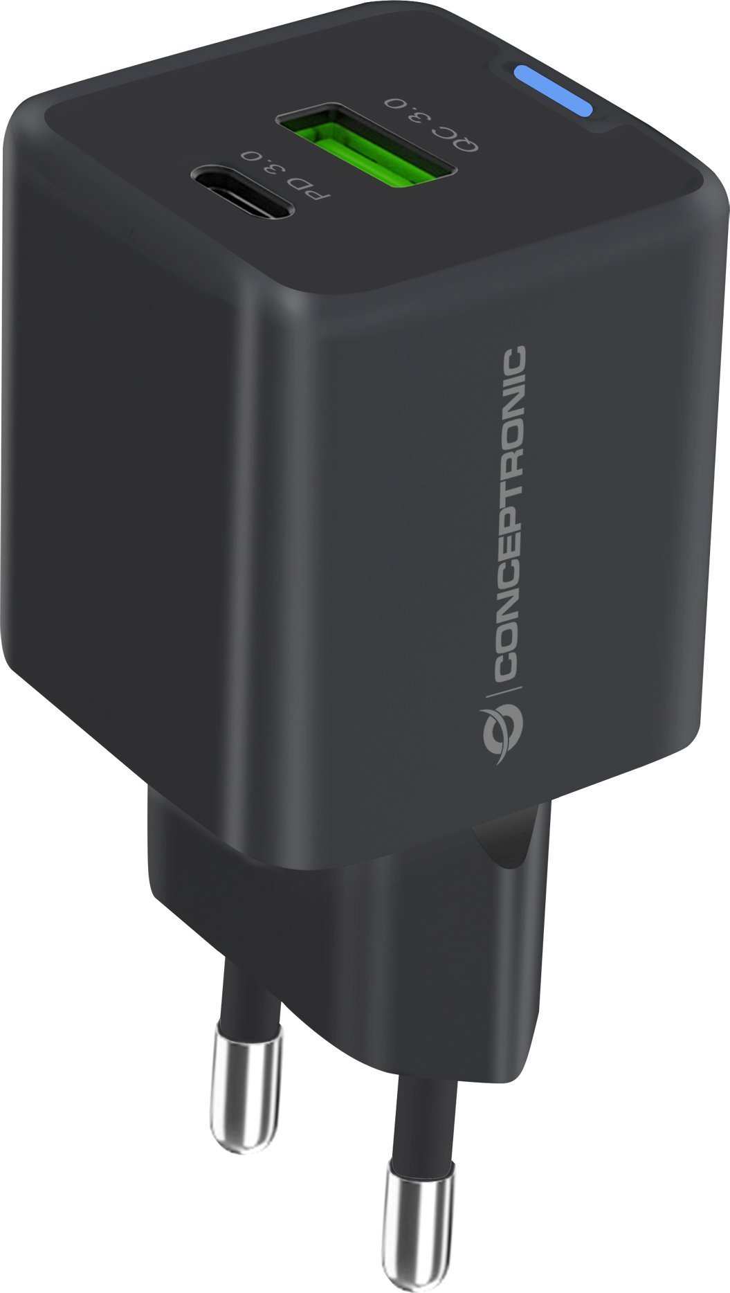 Ładowarka Conceptronic CONCEPTRONIC Ladegerät 2Port 33W,1xUSB-C,1xUSB-A +3-in-1 sw