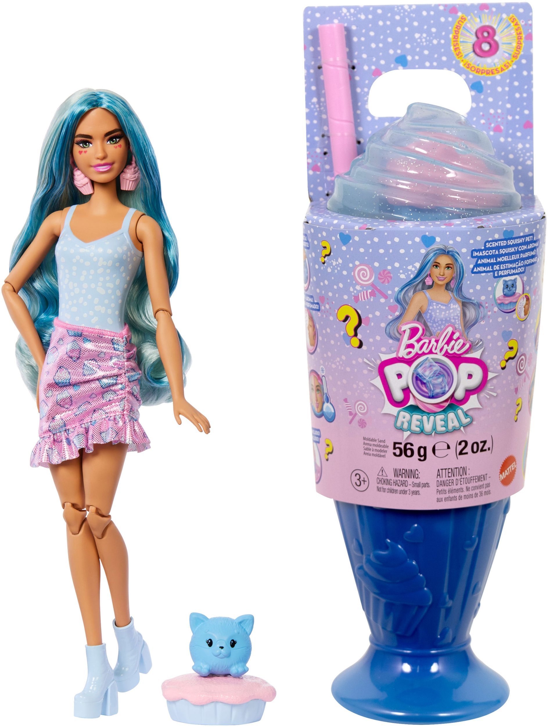 BARBIE POP REVEAL set - Blue Hair, Sweet Tears series (JFY61)