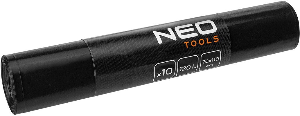 Worki budowlane 120 L, czarne, 10 sztuk, 50 mic