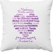 Koszulkowy Najdroższa - gdybym mógł cofnąć czas - poduszka na prezent