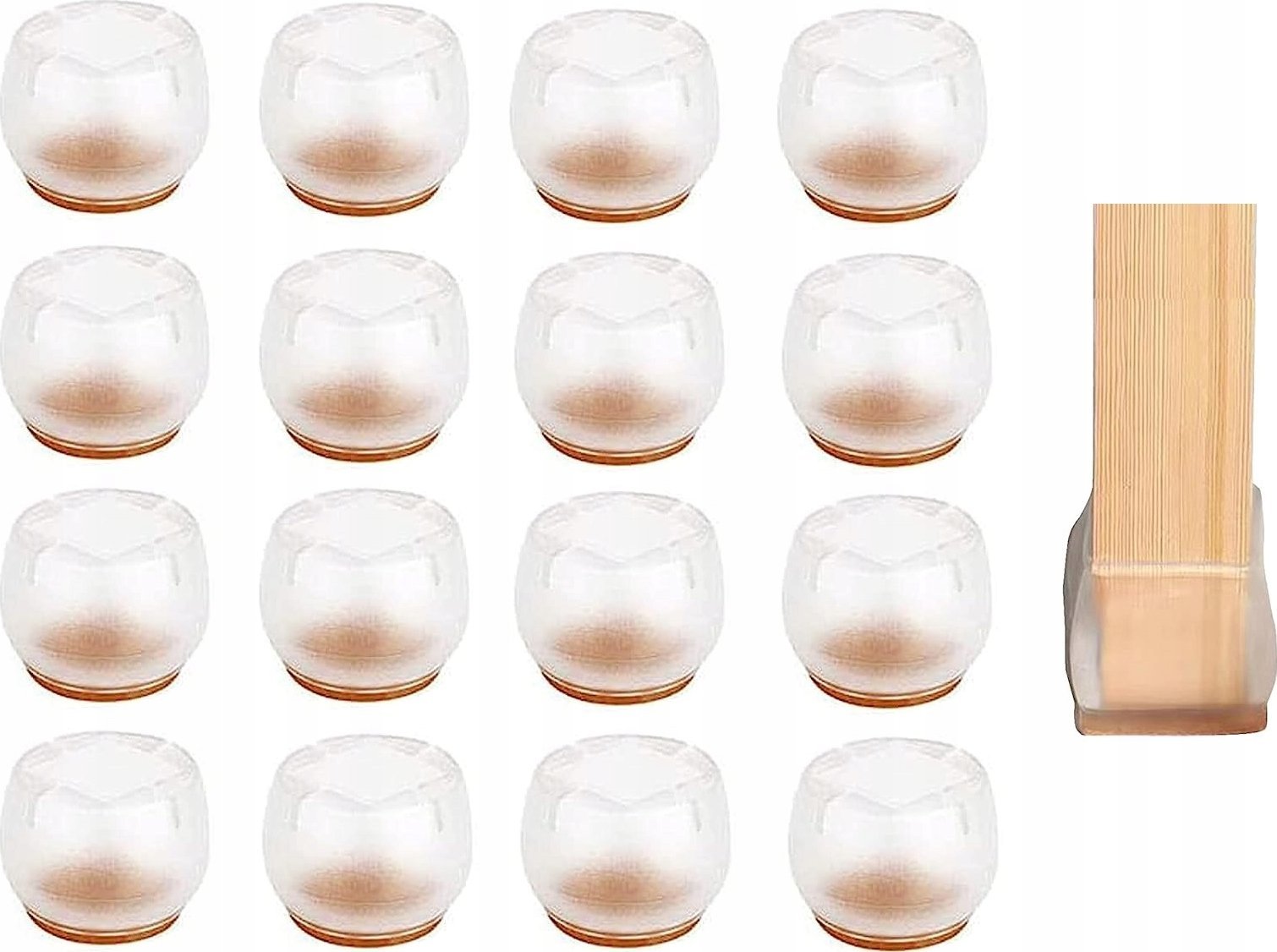 Korbi NAKŁADKI PODKŁADKI Z FILCEM NA NOGI KRZESŁA MEBLE STÓŁ ZESTAW 16szt 25x25mm