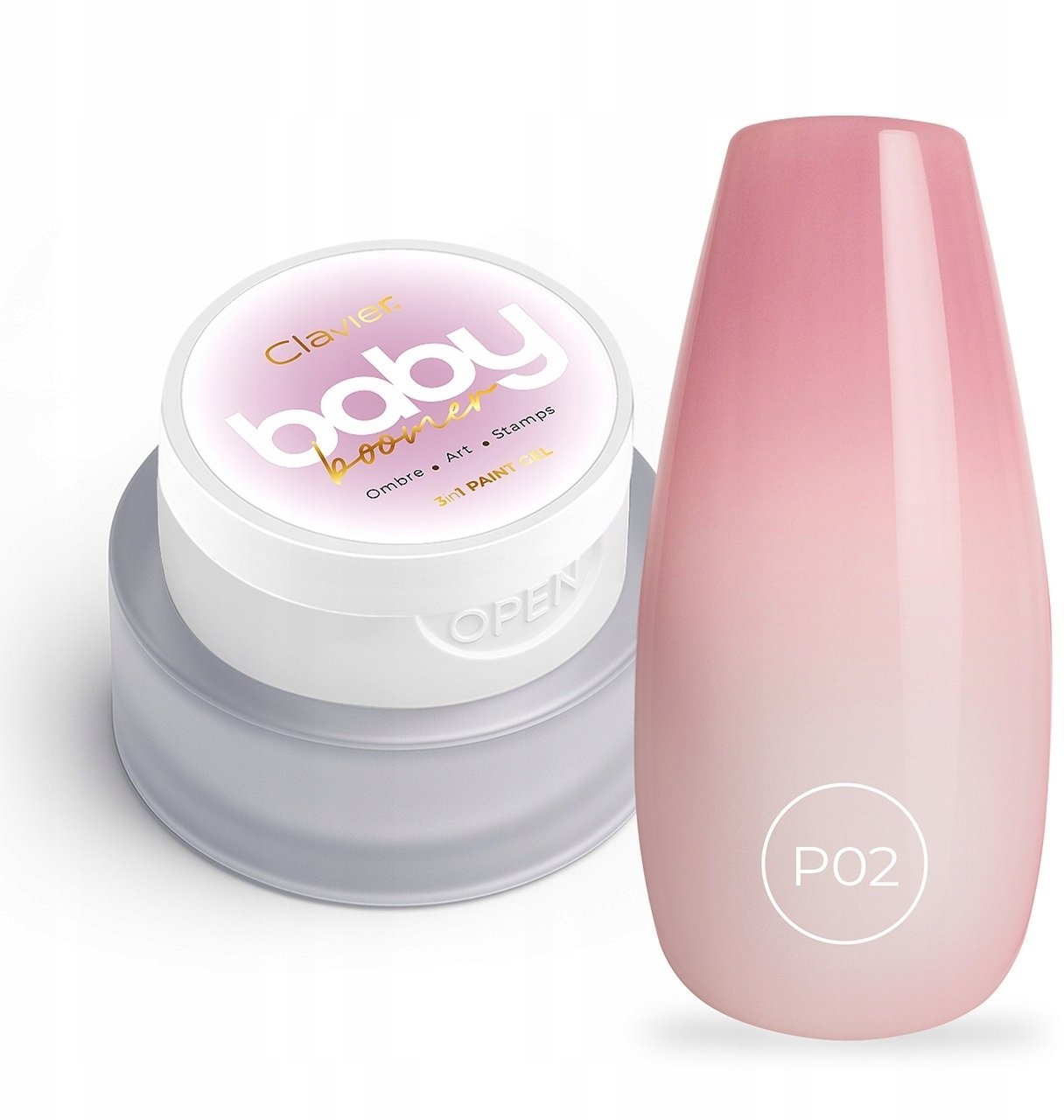 Clavier Baby Boomer Ombre żel do paznokci 3w1 3g Barbielle (P02)