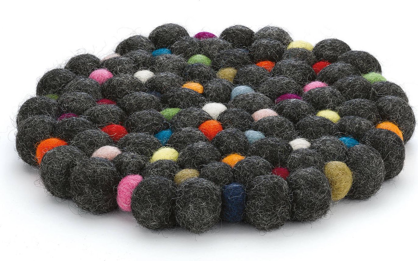 Cilio Podkładka pod gorące naczynia śred. 21 cm owcza wełna czarna