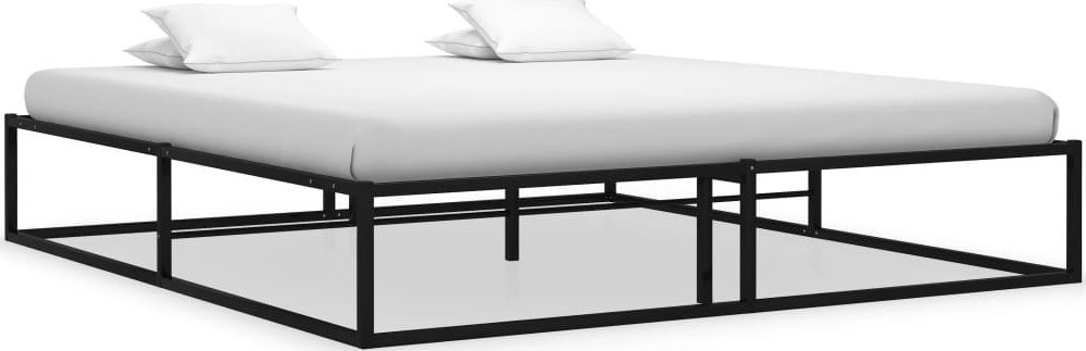 Rama Łóżka, Czarna, Metalowa, 180 X 200 Cm