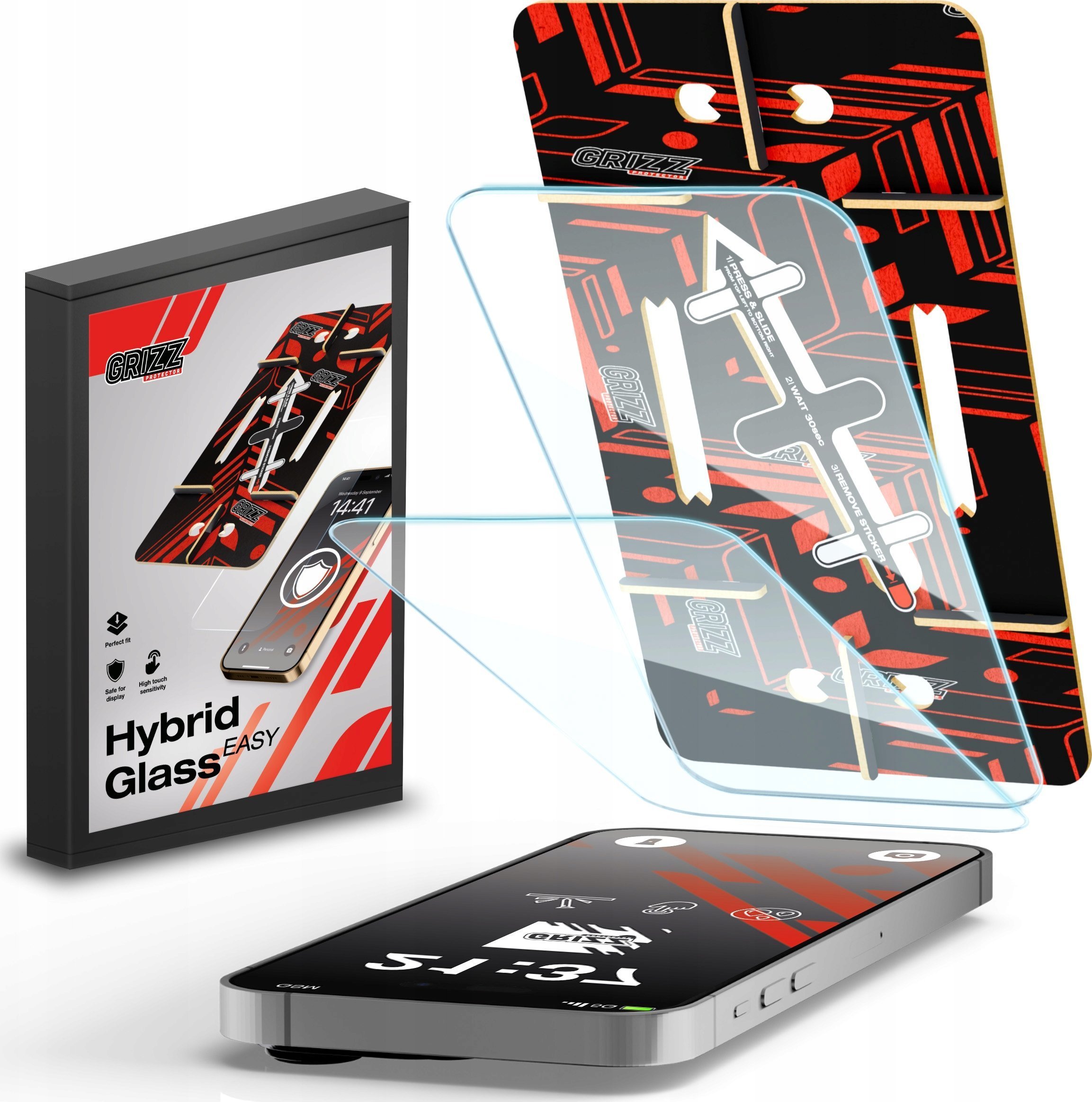 GrizzGlass Szkło hybrydowe HybridGlass Easy do Apple iPhone 14 Pro [2 PACK]