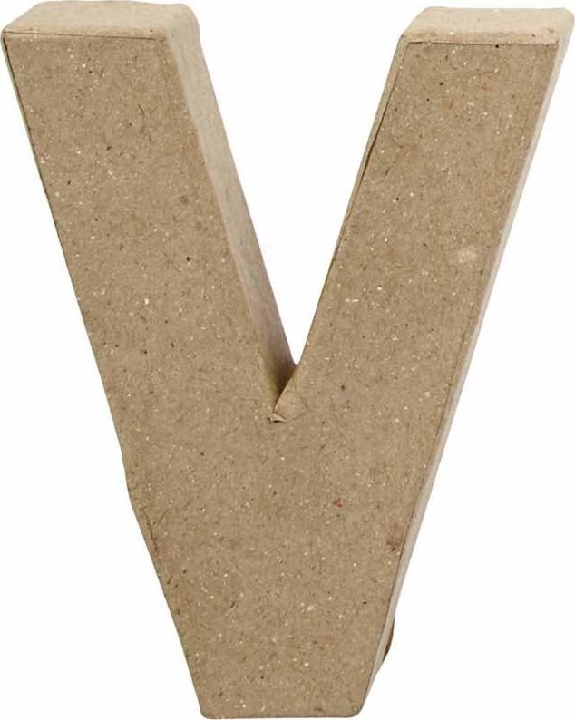 Creativ Company Litera V z papier-mache H: 10 cm