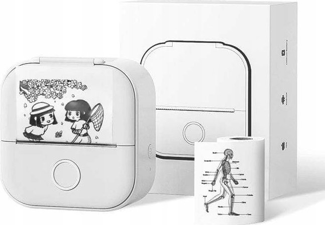 Drukarka etykiet Phomemo T02 Drukarka Termiczna Bluetooth Do Zdjęć Naklejek Notatek Etykiet / Biały