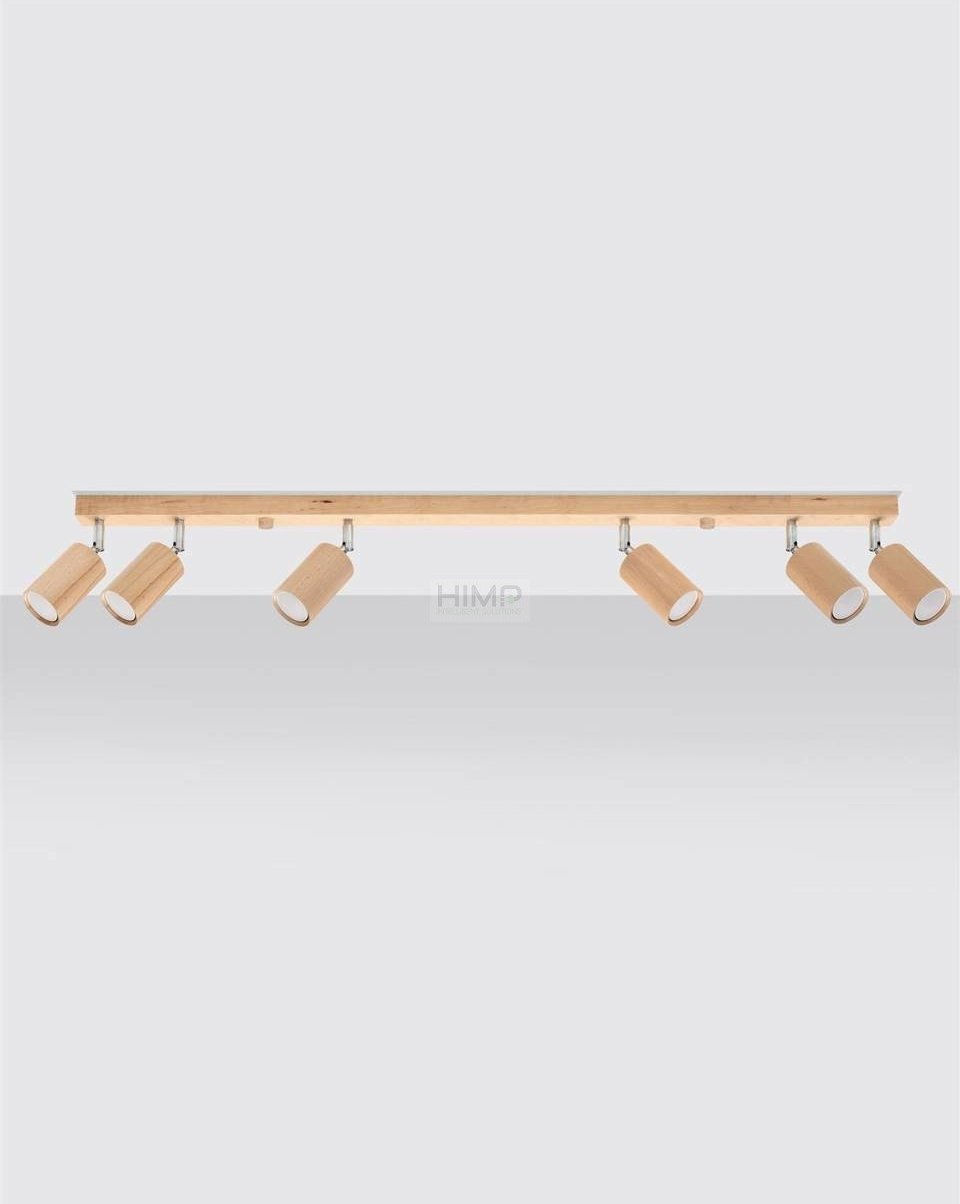 Lampa sufitowa Sollux Plafon BERG 6 naturalne drewno himp
