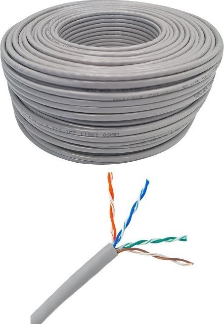 NetRack Kabel sieciowy LAN kat. 5e UTP, 305m, CCA, Netrack, szary