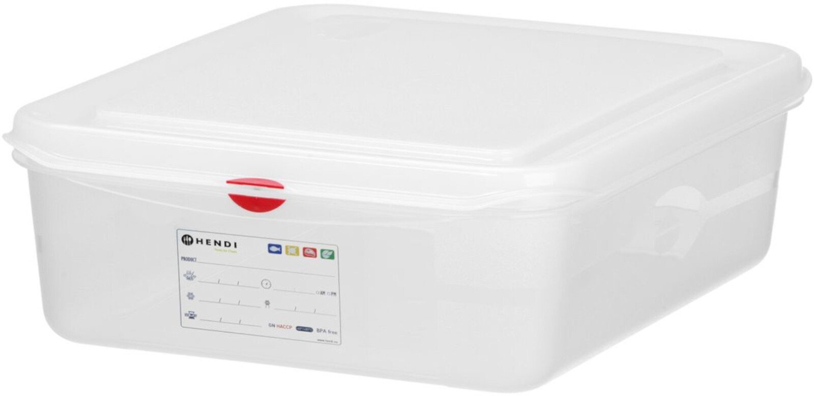 Hendi Pojemnik spożywczy GN 1/2 z etykietą pokrywką 12.5 l 325x265x200 mm