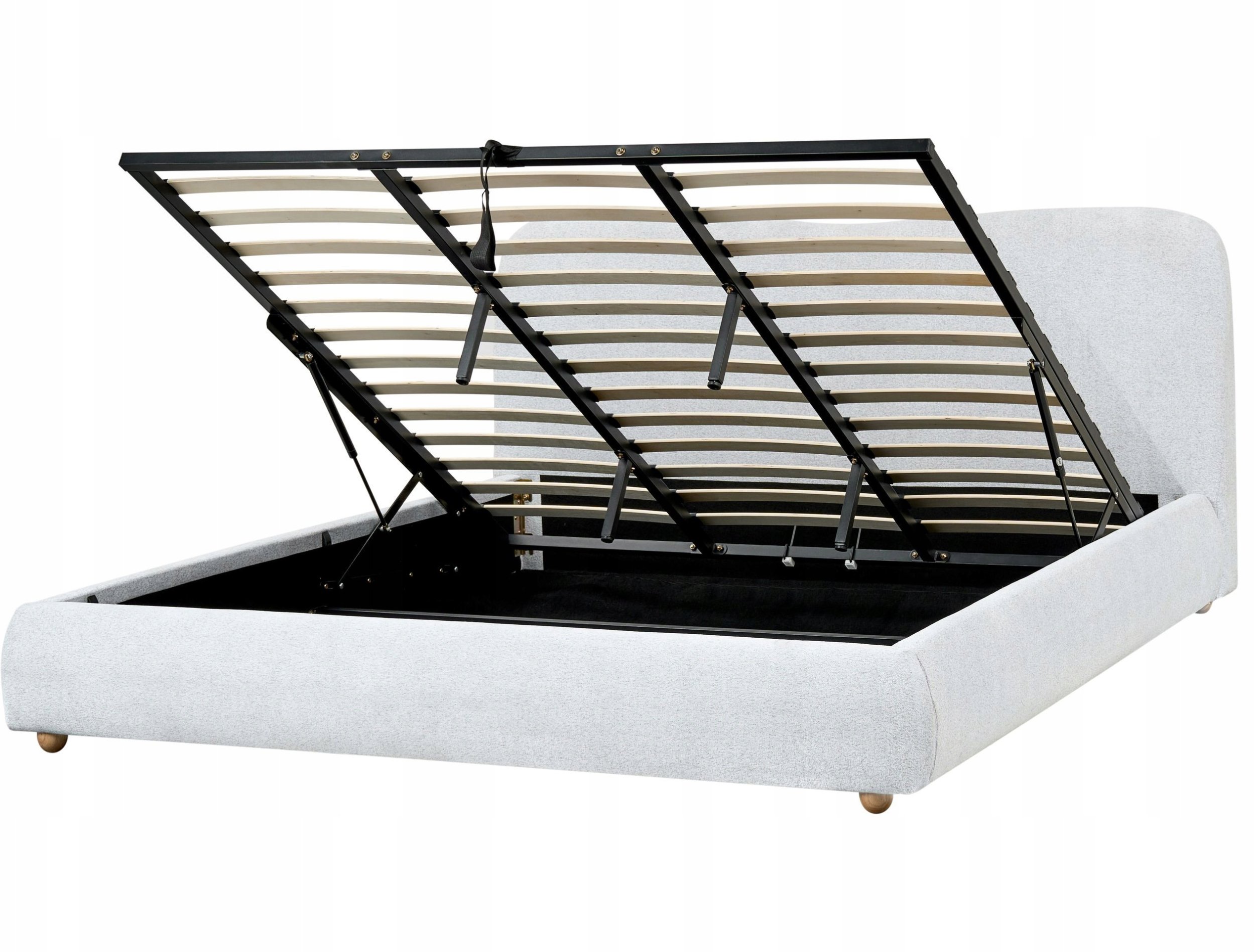 Łóżko z pojemnikiem BLAGNAC 180 x 200 cm Jasnoszary