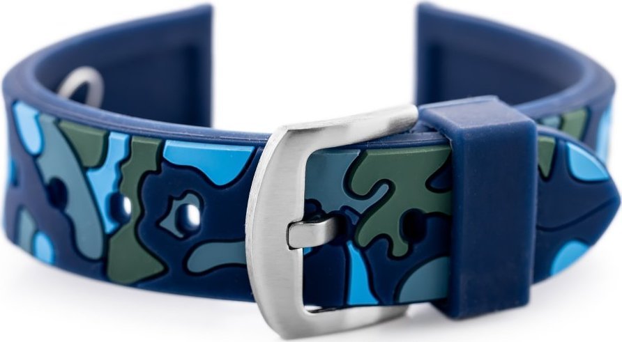 Pasek gumowy do zegarka U13 - granat-moro - 24mm