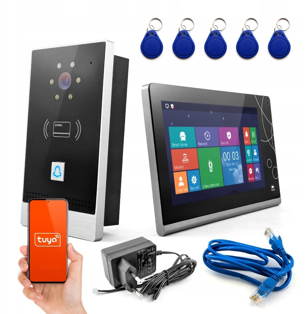 Wideodomofon z ekranem LCD Tuya RJ45