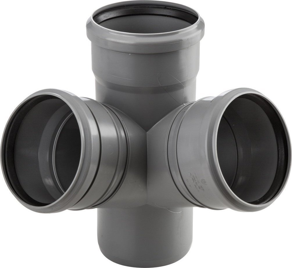 Wavin Czwórnik HT dwupłaszczyznowy 110x110x110x110/67 popiel sanitarny