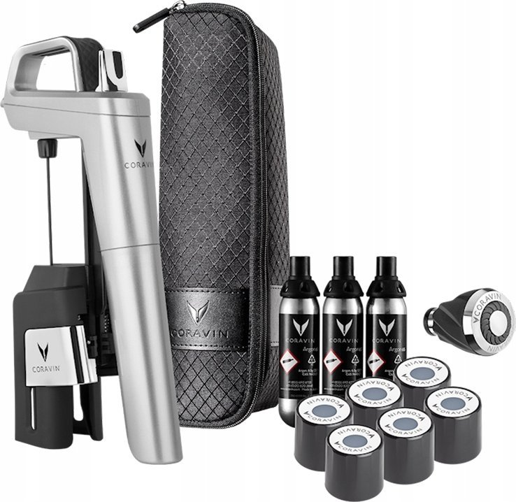 Coravin Coravin Wine System silver Timeless Six + 12 pcs.