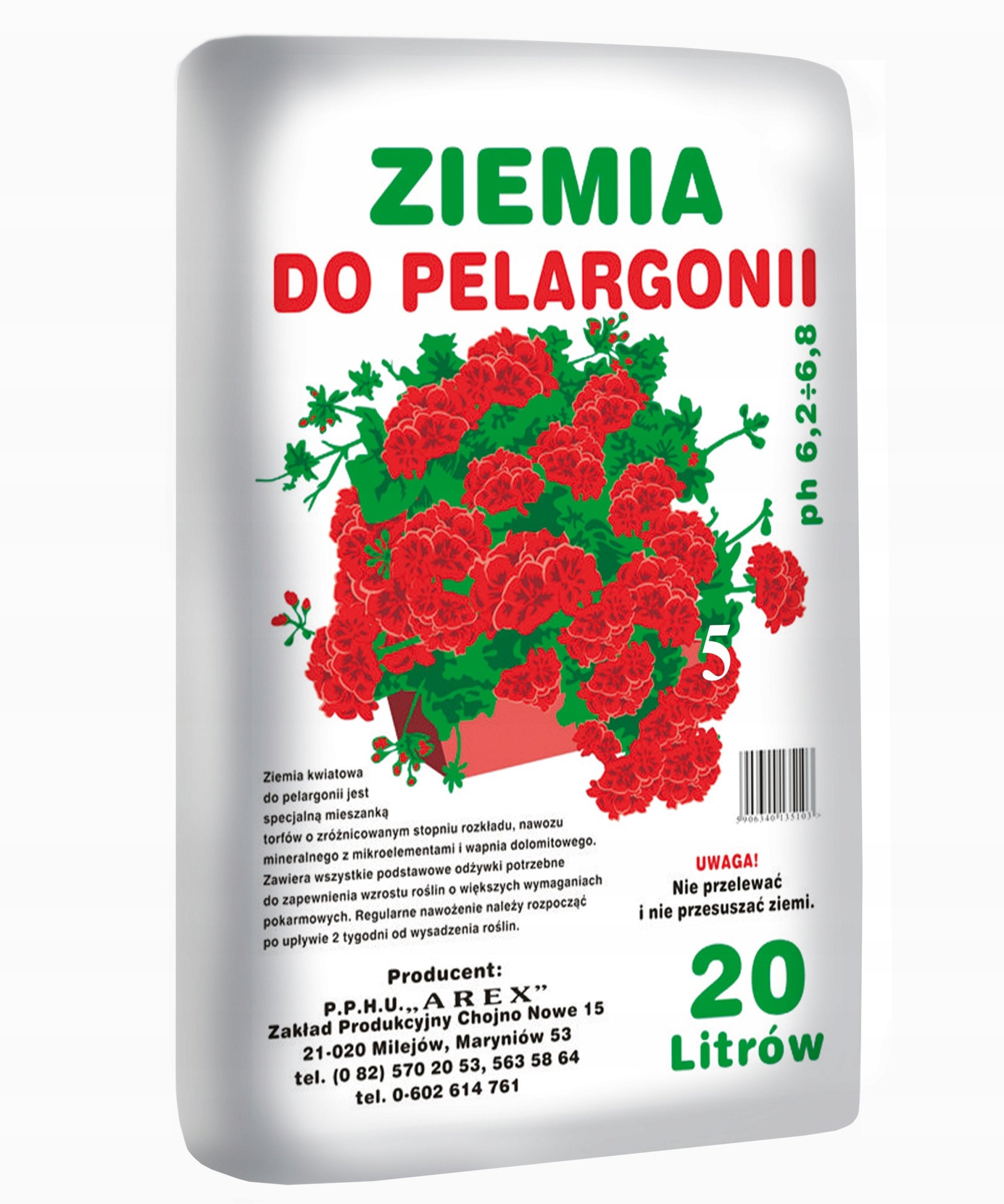 Ziemia do pelargonii Arex 20l Podłoże