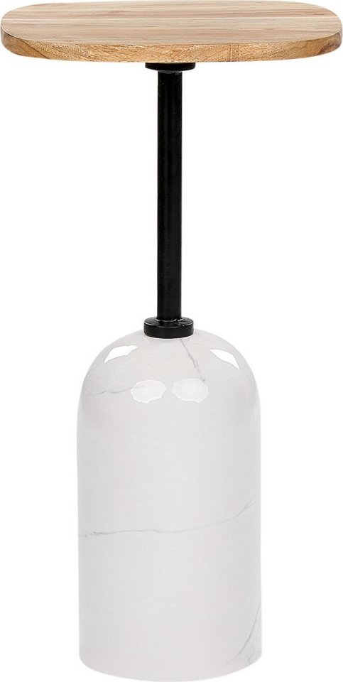 Beliani Stolik pomocniczy metalowy jasne drewno z białym OASIS