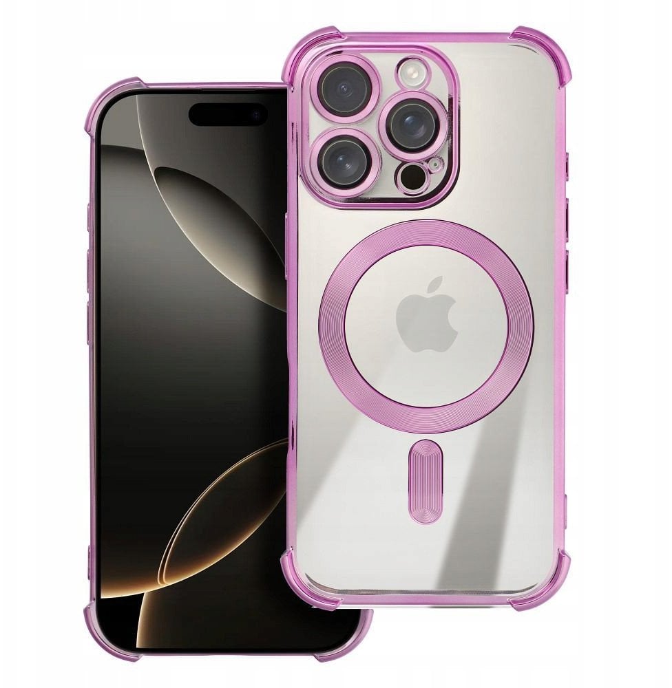 Futerał ANTISHOCK ELECTRO do IPHONE 16 Pro Max kompatybilny z MagSafe purpurowy