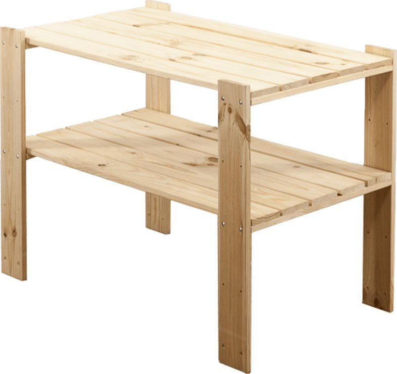 Wamar-Sosenka MAXI Regał Drewniany 64x80x50 cm 3 Półki ażurowe Surowy Drewno sosnowe Naturalny MAXI-2MA+ / Wamar-Sosenka