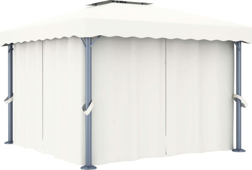 vidaXL VidaXL Altana ogrodowa z zasłonami, 3 x 3 m, kremowa