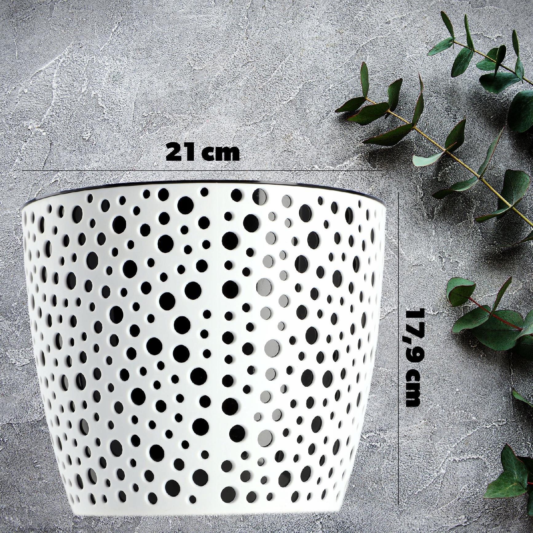 KADAX Doniczka Z Wkładem Okrągła Na Kwiaty Czarna 21cm