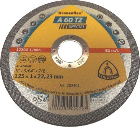 Klingspor tarcza do cięcia metalu 125mm x 1,0mm (202401)