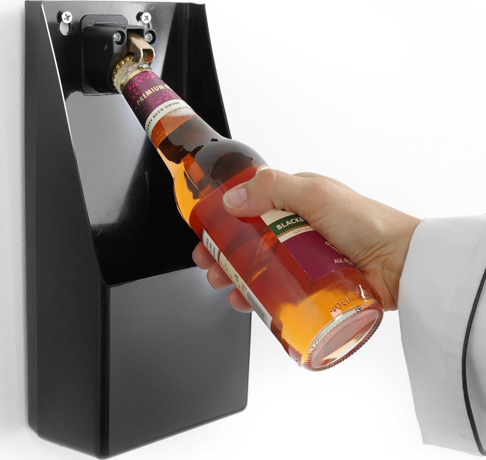 Hendi Otwieracz do butelek z pojemnikiem na kapsle ścienny Hendi 643914 Otwieracz do butelek z pojemnikiem na kapsle ścienny Hendi 643914