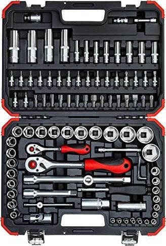 Gedore Gedore Red socket wrench set 1/4 "+ 1/2", 94 pieces (red / black, with reversible ratchets, SW 4mm - 32mm)