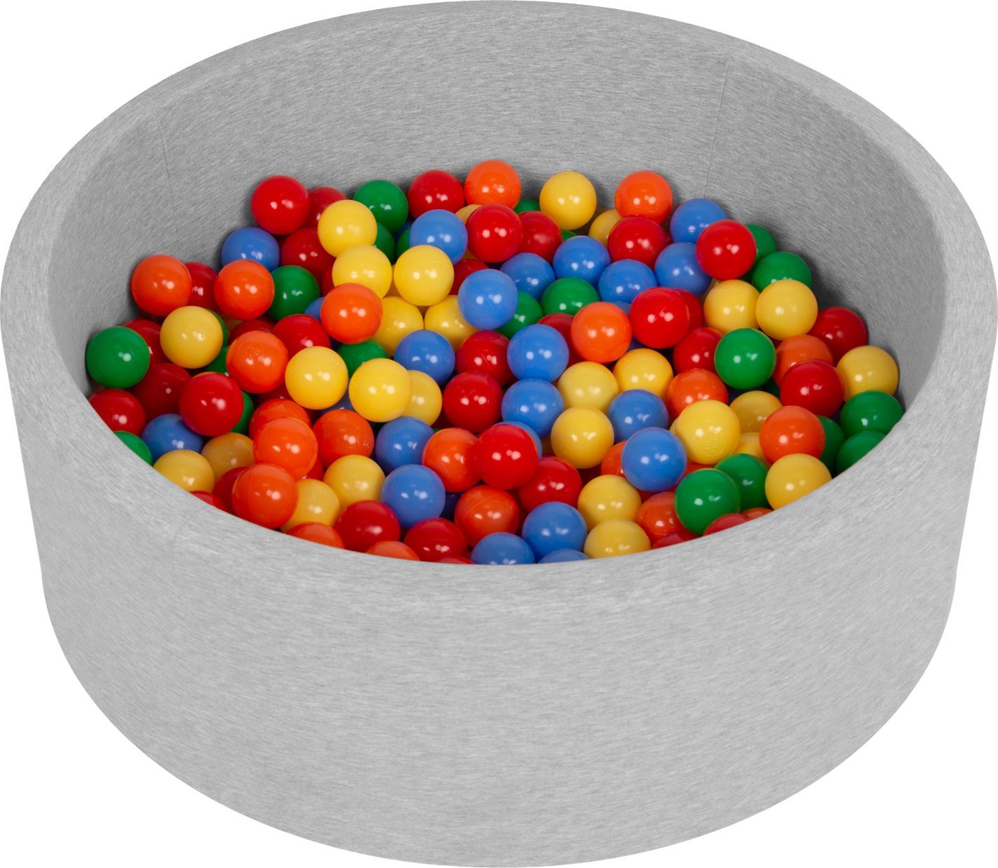 Selonis Selonis Suchy basen okrągły z piłeczkami 6cm jasnoszary: żółty-zielony-niebieski-czerwony-pomarańcz 90x30cm/200piłek Zabawka basen piankowy