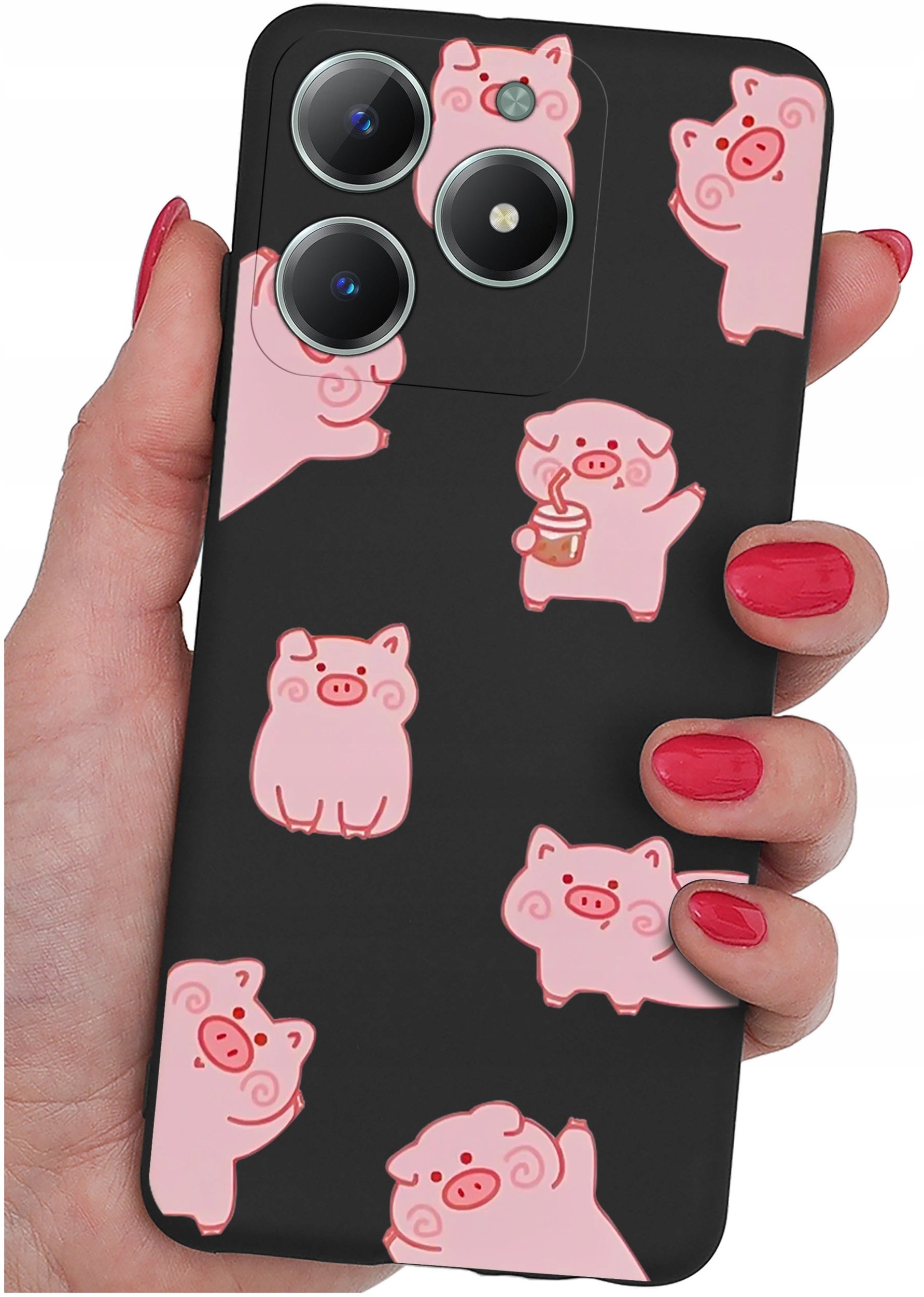 Etui do Realme C61 | C63 WZORY |SILIKONOWE MATT CASE + SZKŁO 9H